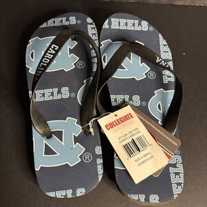 North Carolina Tar Heels Dark Blue Flip Flops size X-small  womens size 5/6